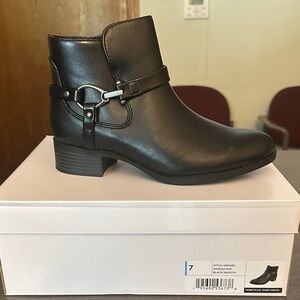 Elegant Black Leather Ankle Booties
